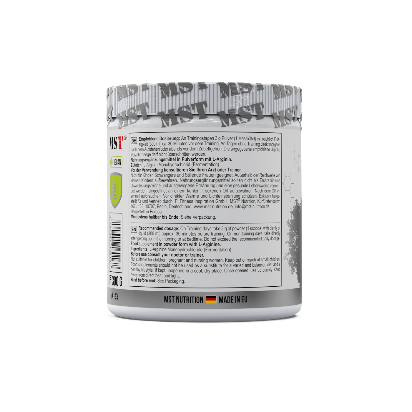 1397 MST Nutrition Arginine HCL 300g Unflavored