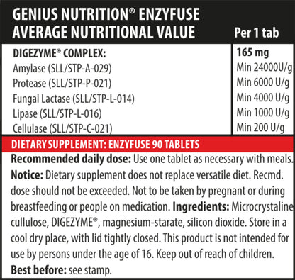 1648 Genius Nutrition Enzyfuse 90Tabs