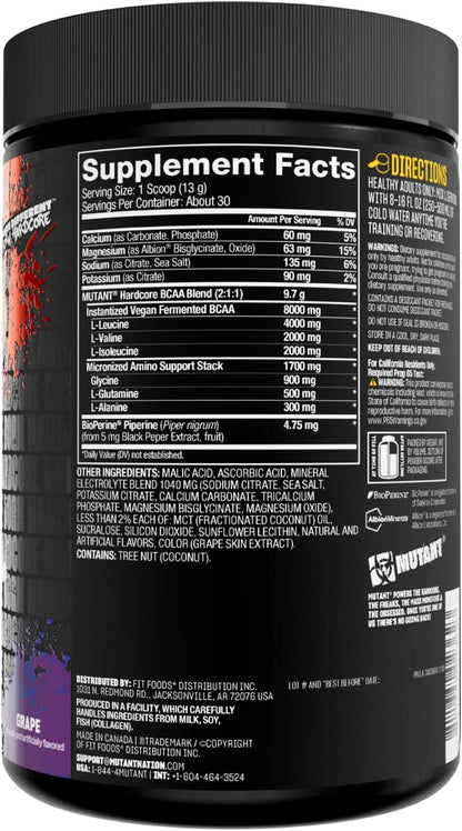Mutant Hardcore BCAA - 390 g