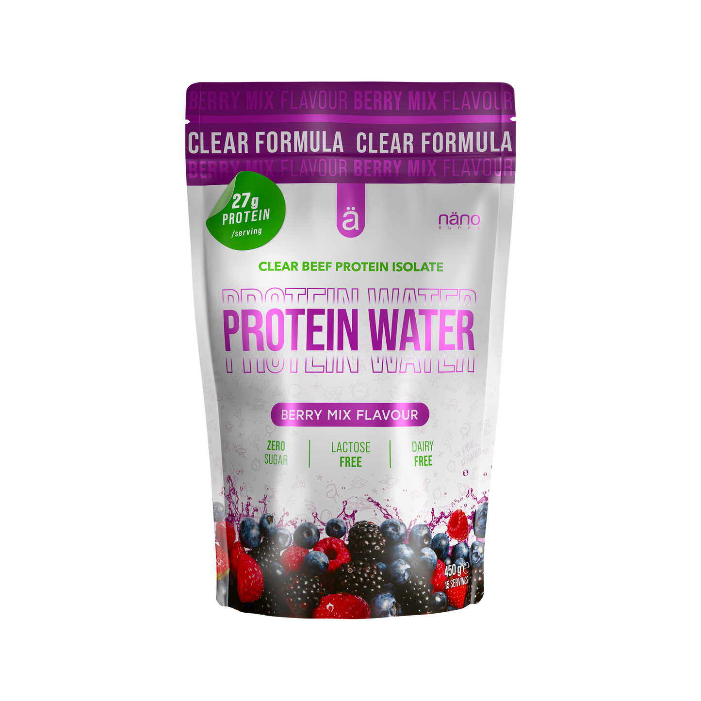 Nano Supps Clear Beef Protein Isolate Protein Water 450g