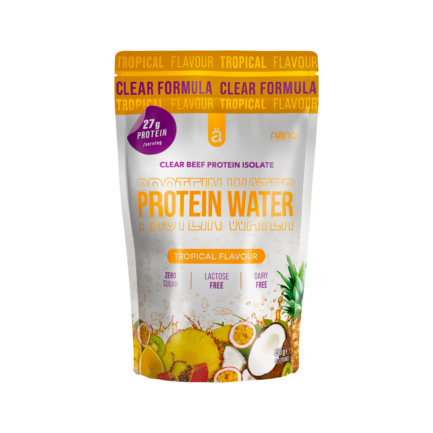Nano Supps Clear Beef Protein Isolate Protein Water 450g