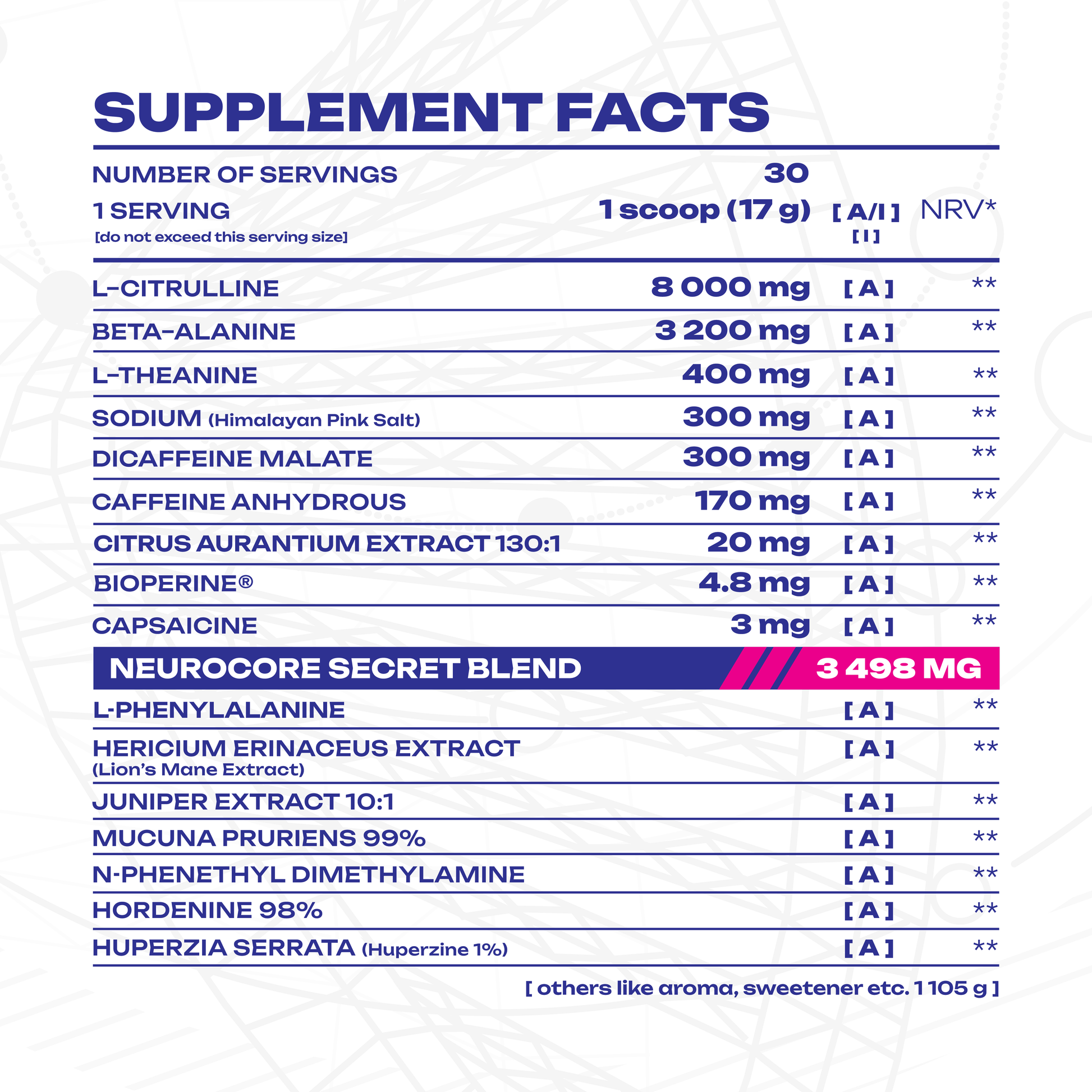 Veiny Galaxy Hyperion Pre-workout Booster 510g