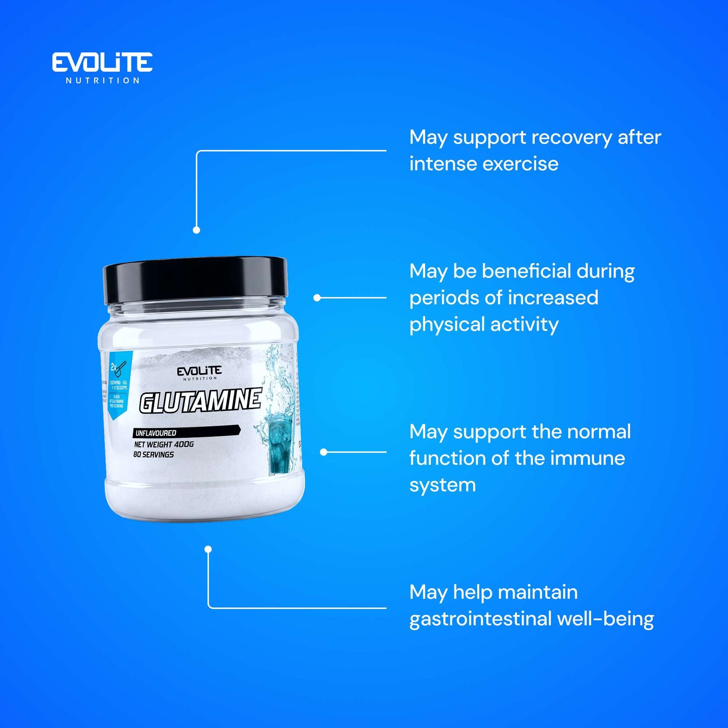 EV003 Evolite Nutrition Glutamine Pure 400g